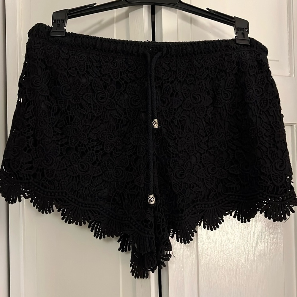 Black lace shorts